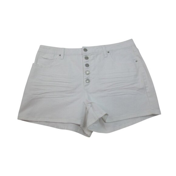 Time and Tru Jean Shorts Womens 16 White Denim Comfort‎ Fit Button Fly Outdoor - Picture 1 of 8